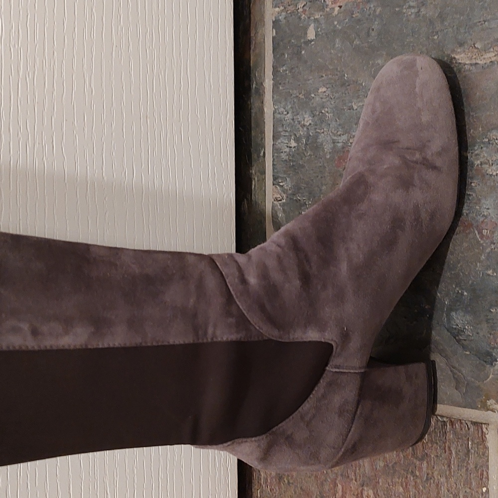 Stuart Weitzman Grey Suede Boot, Size 9 - image 7